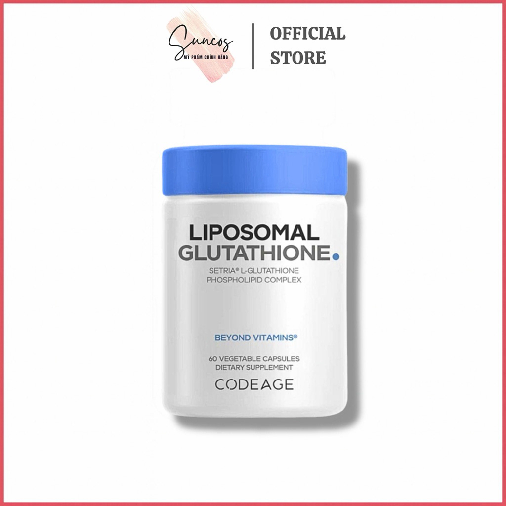 Viên uống trắng da, giảm nám sạm Codeage Liposomal Glutathione 500mg và 1000mg 60 viên - Suncos