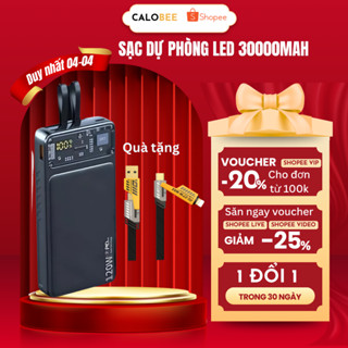 Pin sạc dự phòng LED 30000mAh sạc nhanh 120W PD20W tích hợp 2 dây sạc cho nhiều thiết bị cùng một lúc