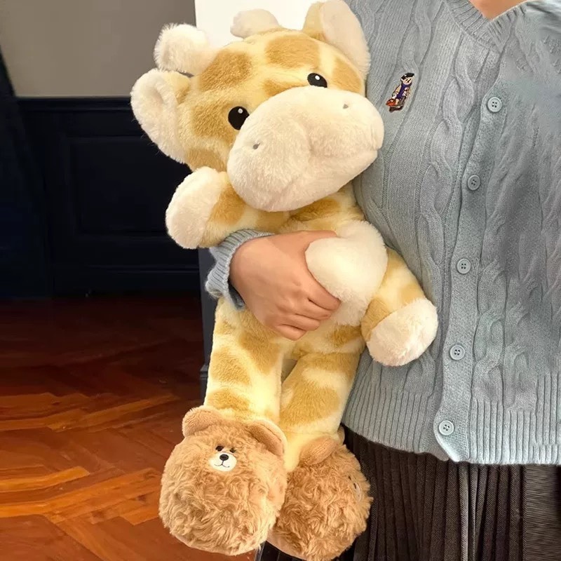Gấu Bông Hươu Cao Cổ Đi Giày Gấu Mềm Mịn - Thú Nhồi Bông Hươu Bông Đáng Yêu Làm Quà Tặng Ý Nghĩa