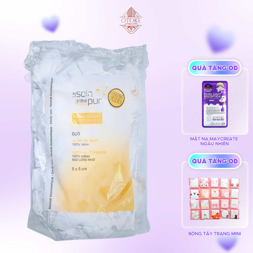 Bông Tẩy Trang Pháp Tetra Medical Carrés De Coton 600 miếng