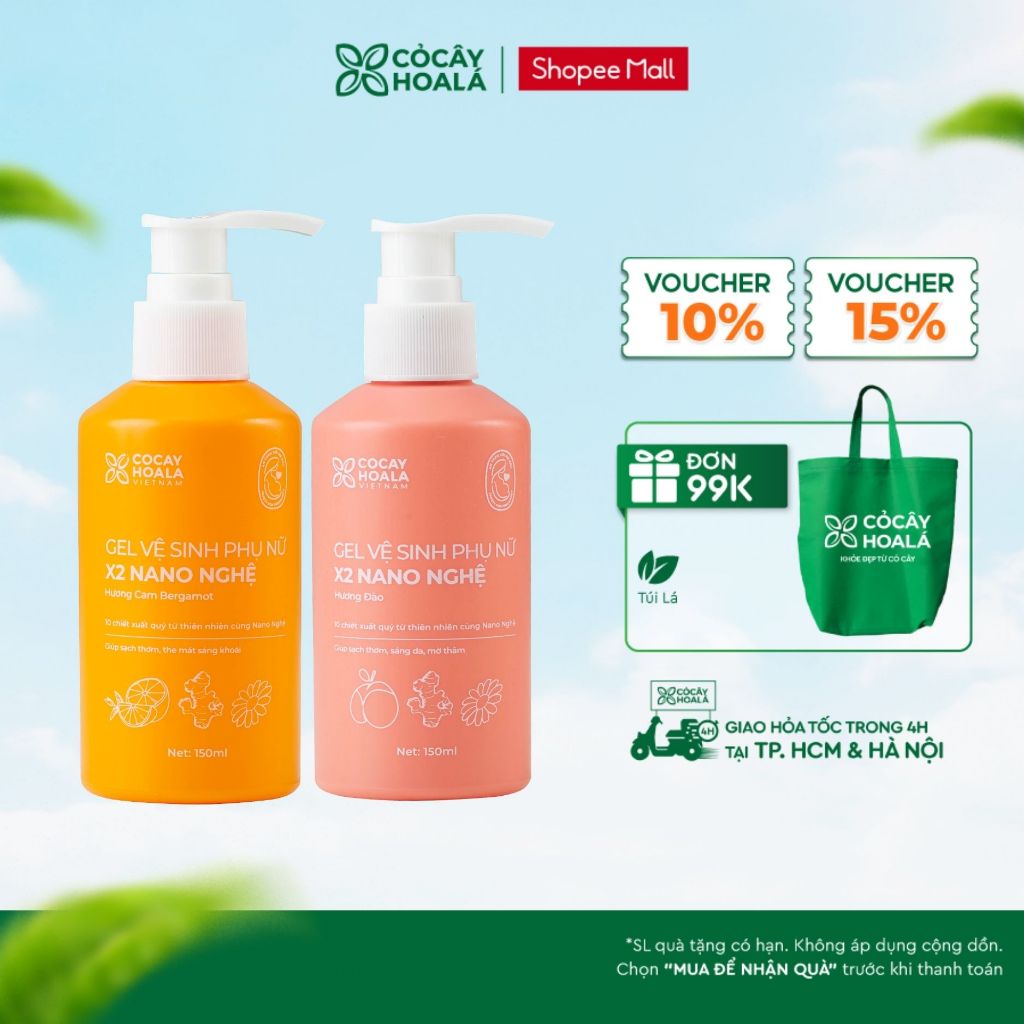 [HỎA TỐC] Dung Dịch Vệ Sinh Cỏ Cây Hoa Lá Gel x2 Nano Nghệ Phiên Bản Mới Làm Sạch Dịu Nhẹ 150ml