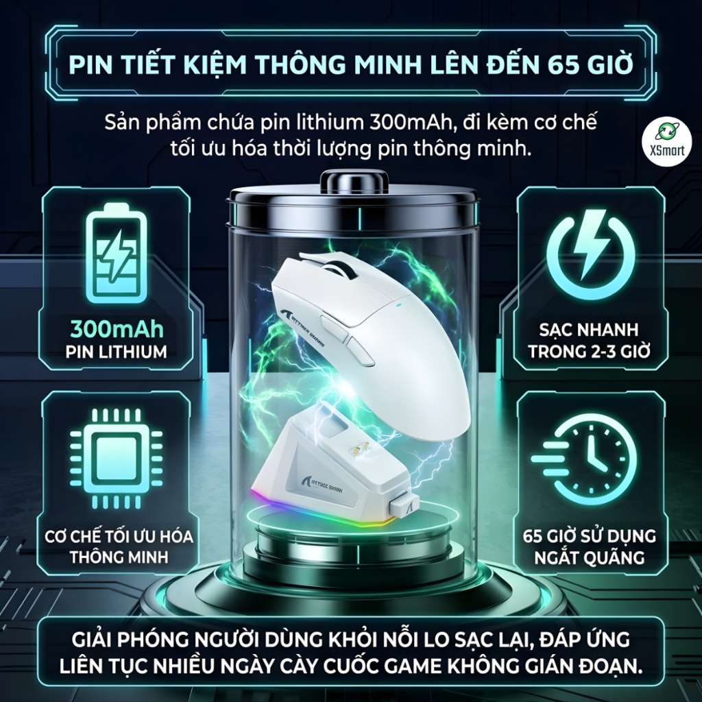 Chuột Gaming Không Dây Bluetooth Attack Shark X11 Chip PRO PAW3311 Có Dock Sạc LED, 22000 DPI | BigBuy360 - bigbuy360.vn