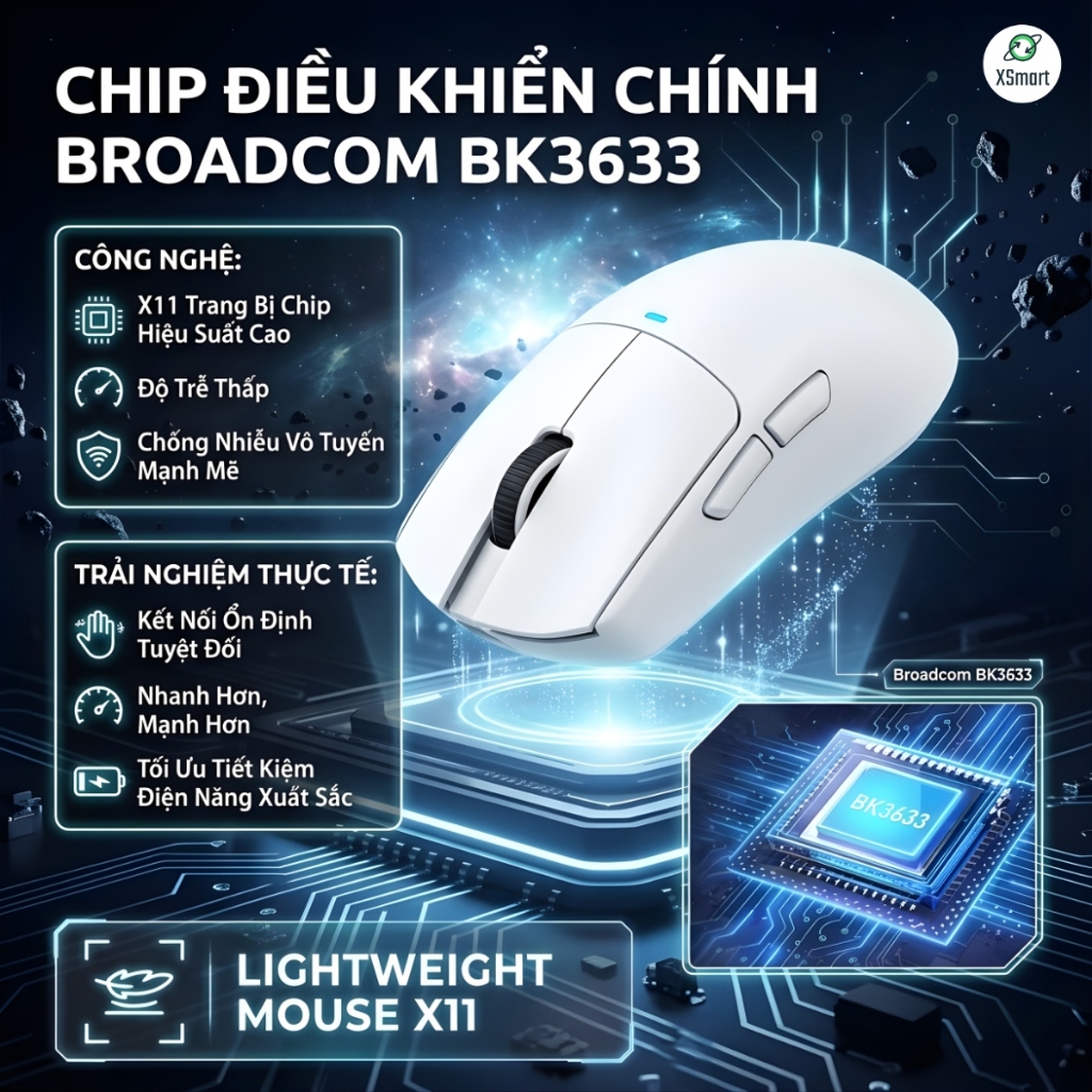 Chuột Gaming Không Dây Bluetooth Attack Shark X11 Chip PRO PAW3311 Có Dock Sạc LED, 22000 DPI | BigBuy360 - bigbuy360.vn