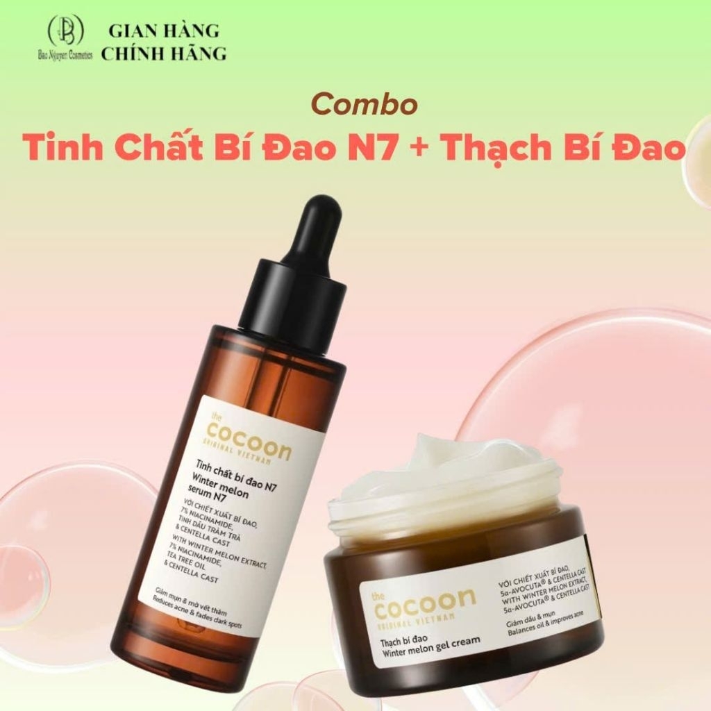 Combo Tinh chất bí đao N7 Cocoon và Thạch bí đao Cocoon 30ml