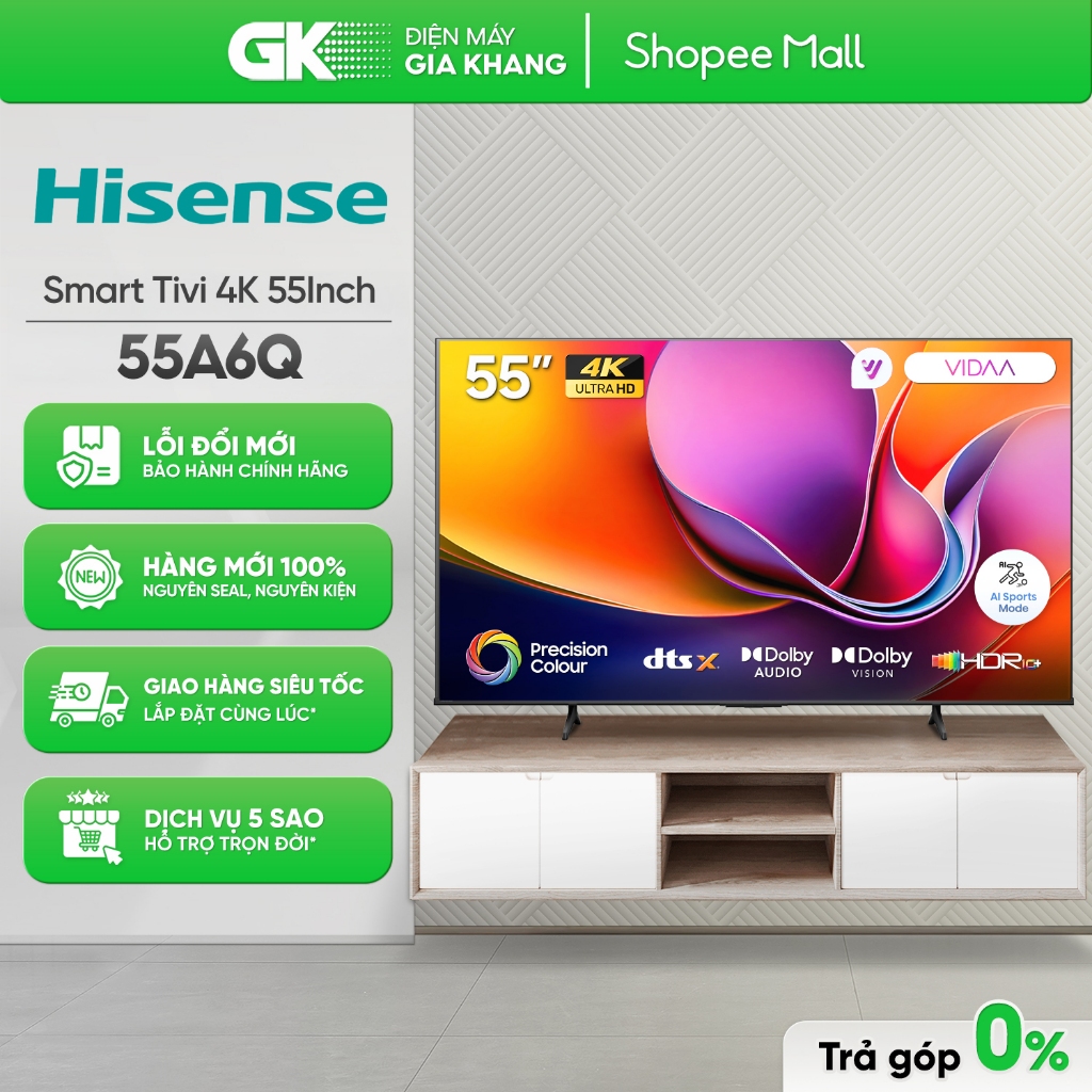 65A6Q | 55A6Q Smart Tivi Hisense 4K [Toàn Quốc]