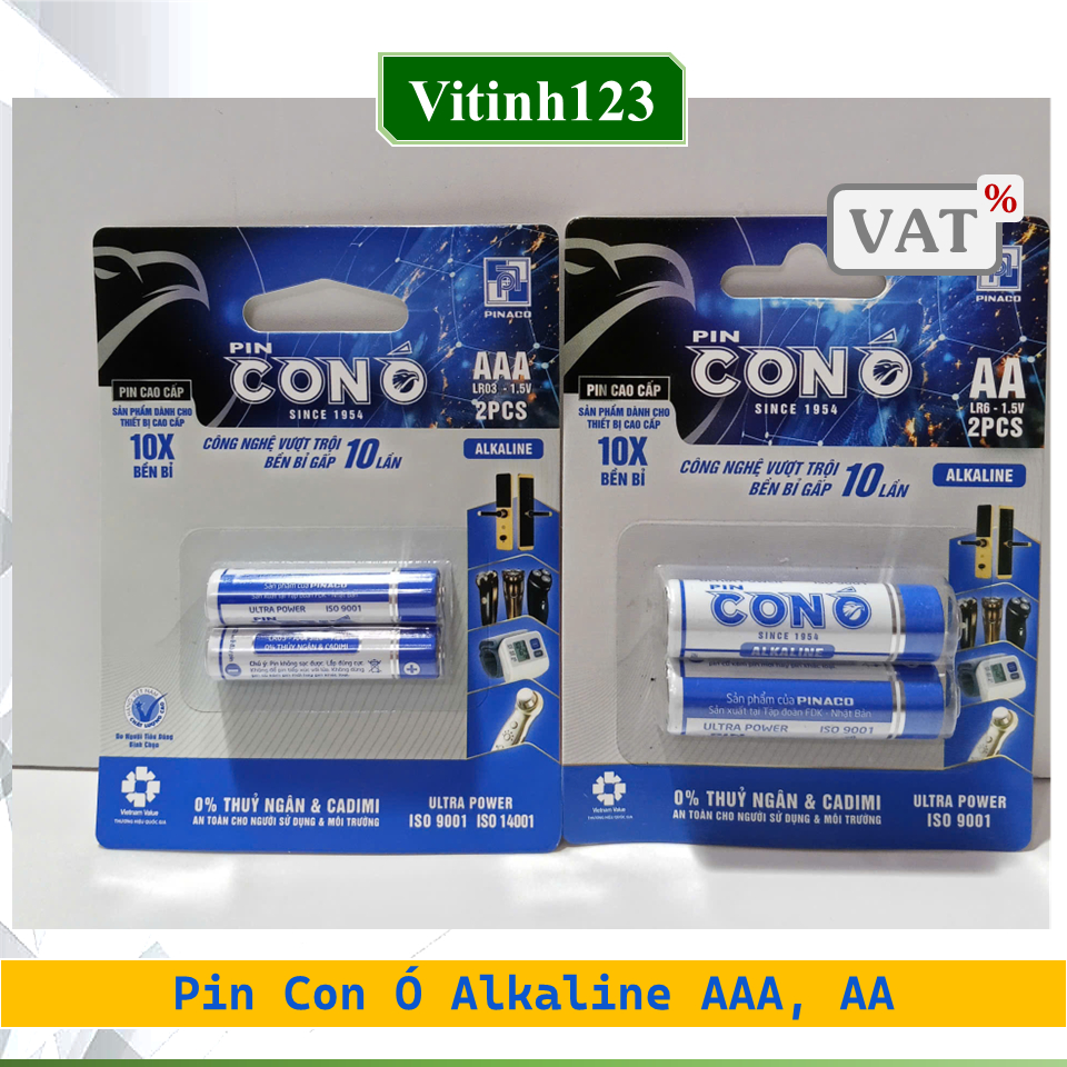 Pin con Ó Alkaline LR03 (AAA), Pin con Ó Alkaline LR6 (AA)