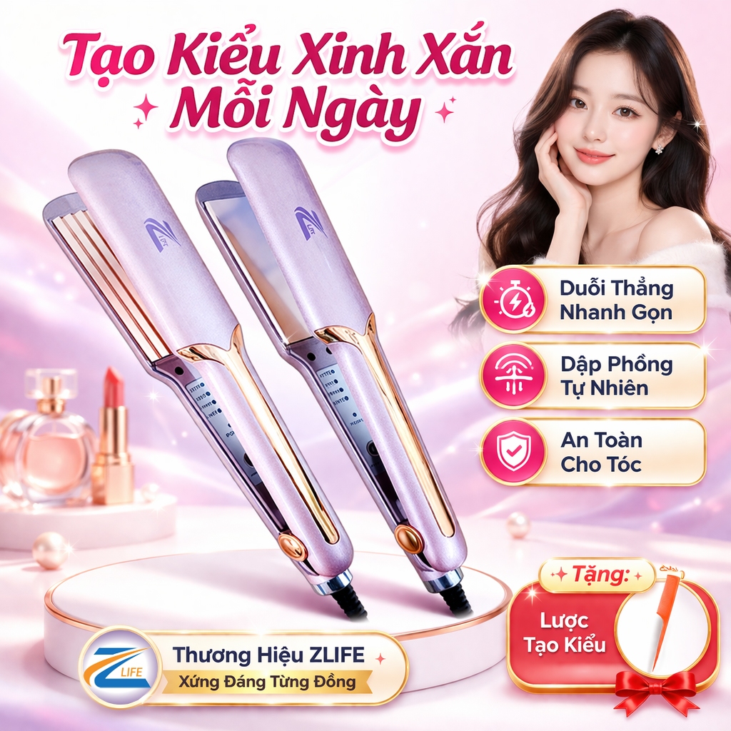 Máy ép tóc duỗi tóc cao cấp Z469, máy là kẹp làm thẳng tóc chính hãng, kéo tóc thẳng