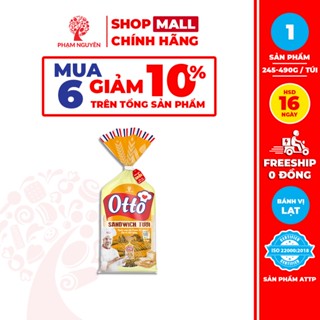 [MUA 6 GIẢM 10%] 1 Túi Bánh Sandwich lạt Otto Phạm Nguyên (490g/245g) | Bánh ăn sáng | Bánh mì vị lạt