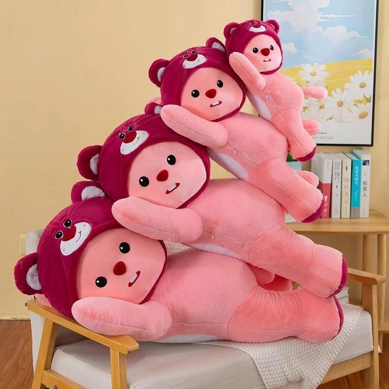 Gấu Bông Loopy Cosplay Gấu Dâu Nằm Dài - Gấu Loopy Bông Nằm Lười Siêu Đáng Yêu