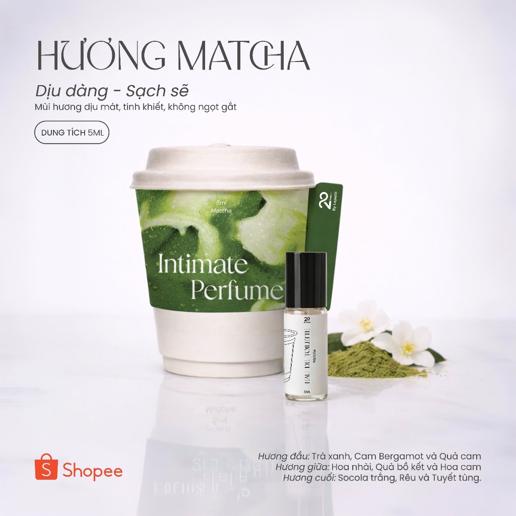 Nước hoa vùng kín nữ Twenty by Lepetit hương Matcha 5ml – Lưu hương lâu, quyến rũ, tự tin