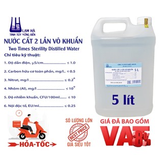 Nước cất siêu tinh khiết can 5l