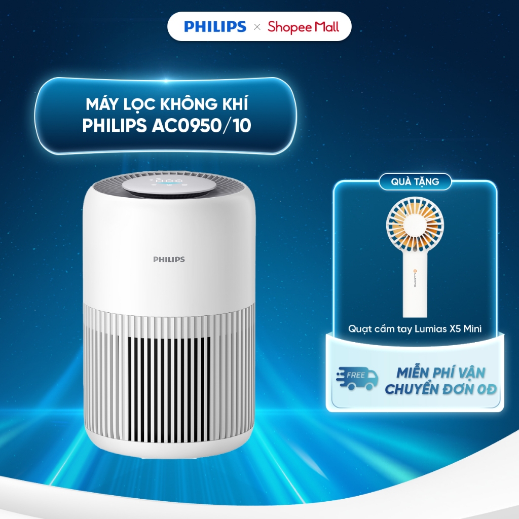 Máy lọc không khí Philips AC0950/10 - Diện tích lọc lên đến 52m2 - Inverter tiết kiệm điện hiệu quả