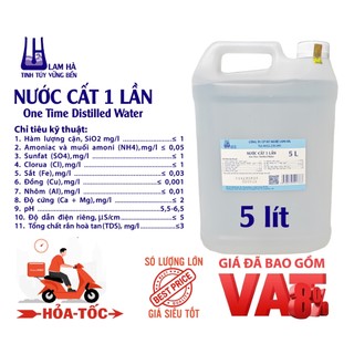 Nước cất siêu tinh khiết can 5l