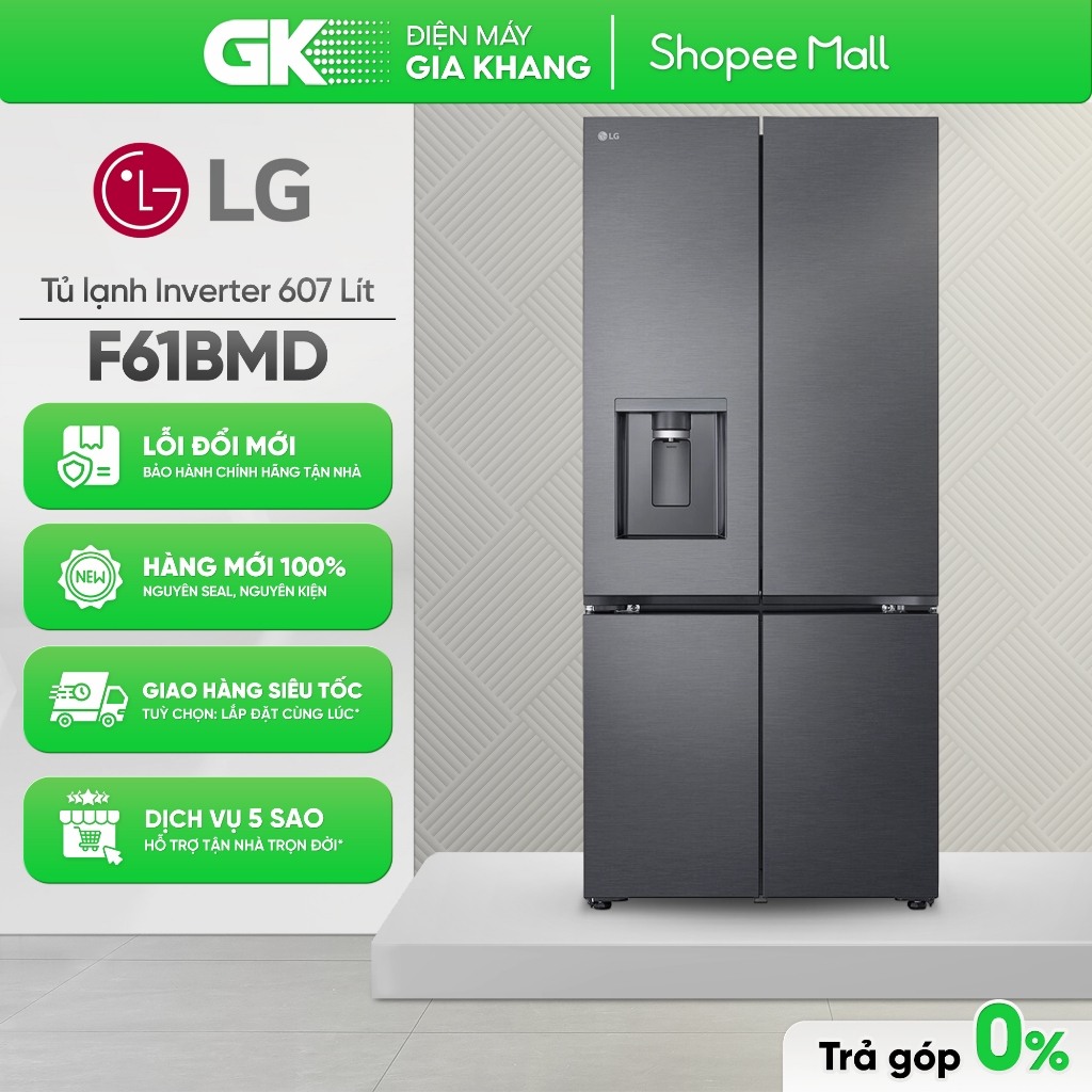 F61BMD | GR-D257WB Tủ lạnh LG Inverter 607 lít Multi Door [Freeship HCM]
