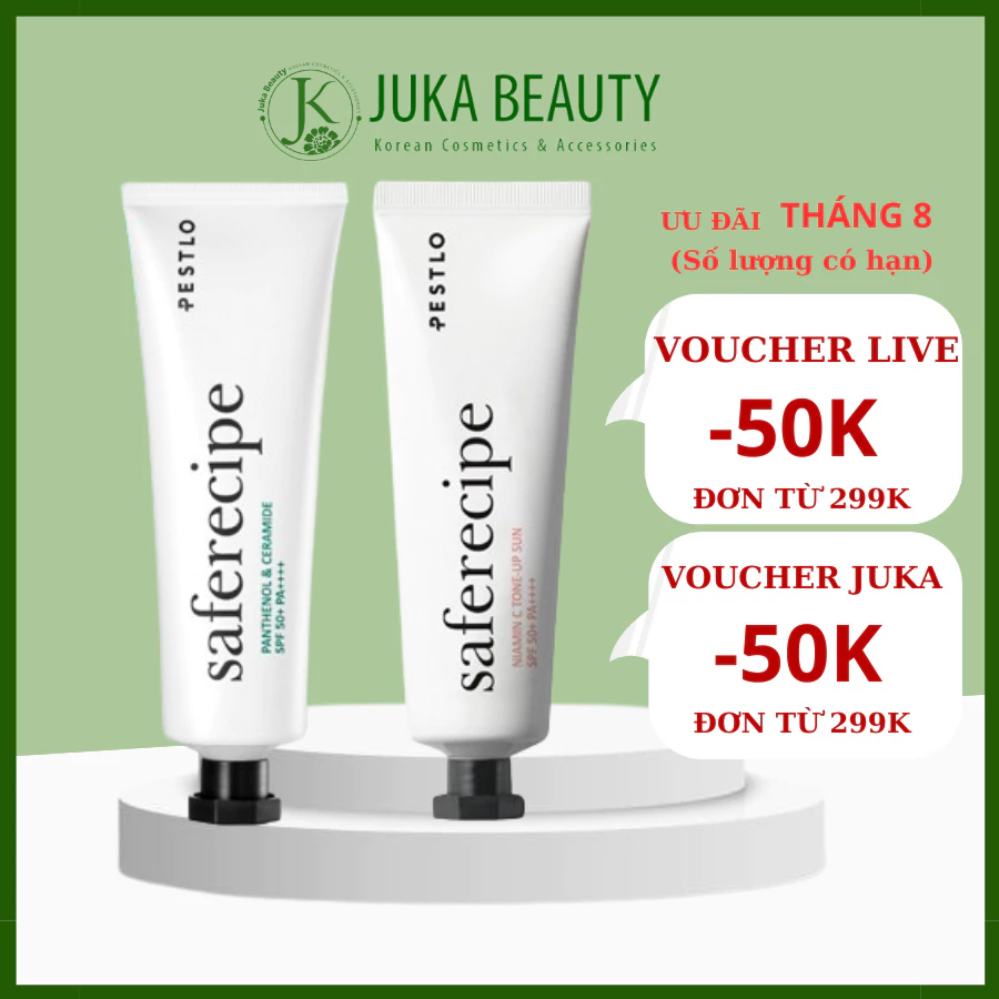 Kem chống nắng PESTLO Safe Recipe Sun Essence/ Niamin C Tone Up Sun SPF50+ PA++++