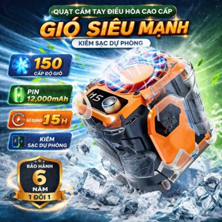 Quạt Điều Hòa Đeo Thắt Lưng Siêu Mát, Pin Trâu Dùng Đến 30H, 150 Cấp Gió Mạnh, Kiêm Sạc Dự Phòng Tiện Lợi