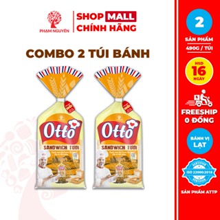 Combo 2 Túi Bánh Sandwich tươi lạt Otto Phạm Nguyên (490g/245g) | Bánh ăn sáng | Bánh mì tươi | Đồ ăn vặt