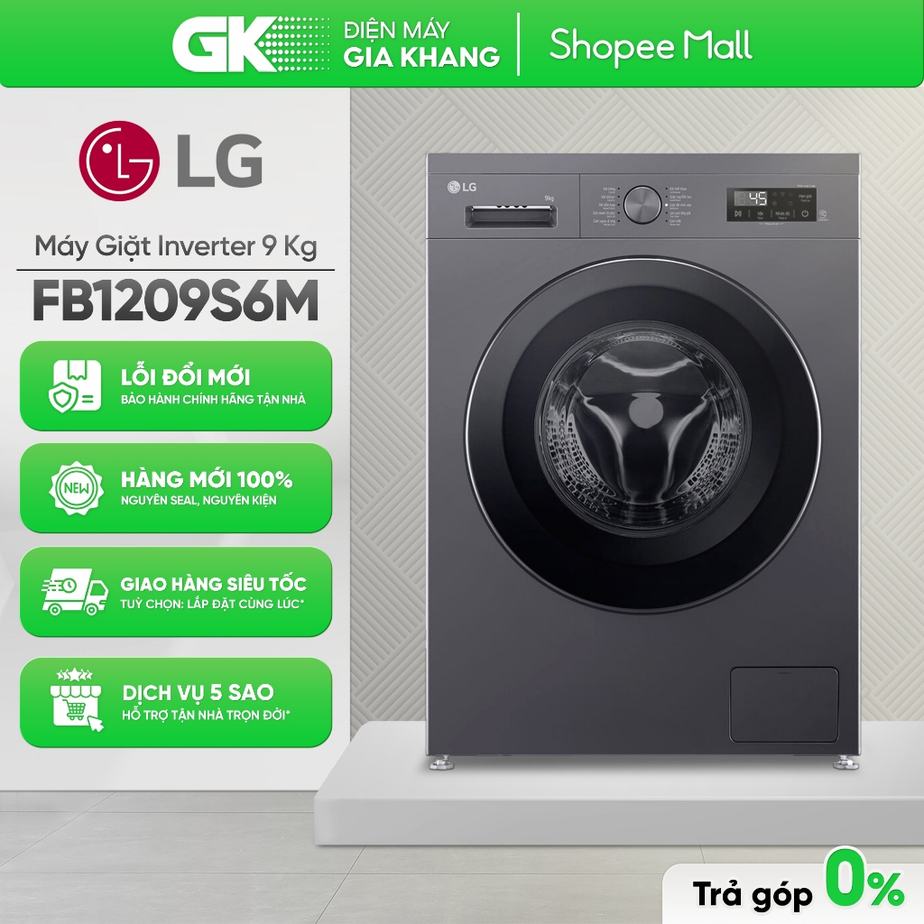 Máy Giặt LG Inverter 9 Kg FB1209S6M [Freeship HCM]