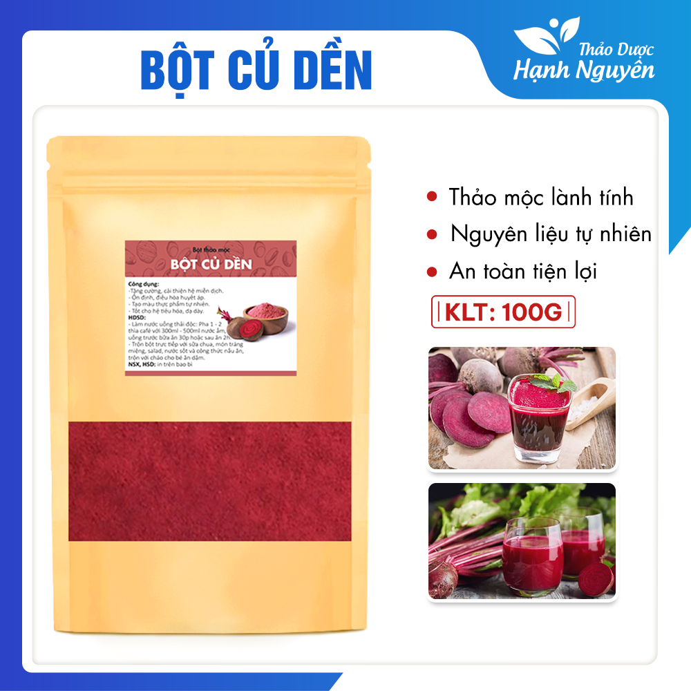 Bột củ dền nguyên chất 100g, củ dền đỏ sấy lạnh, bột rau củ ăn dặm, pha uống, tạo màu tự nhiên