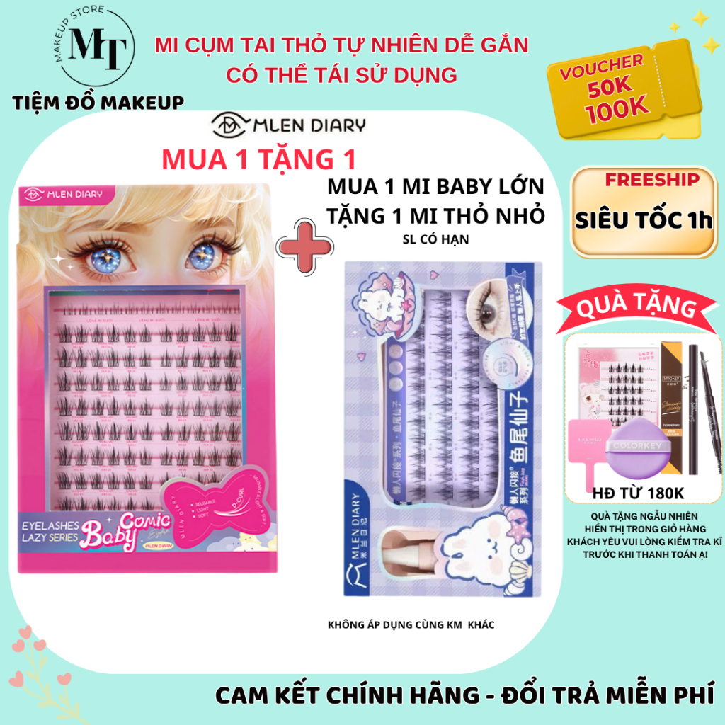 Mi Mlen diary anime baby comic tự nhiên dáng cong C bền đẹp | MT MAKEUP STORE