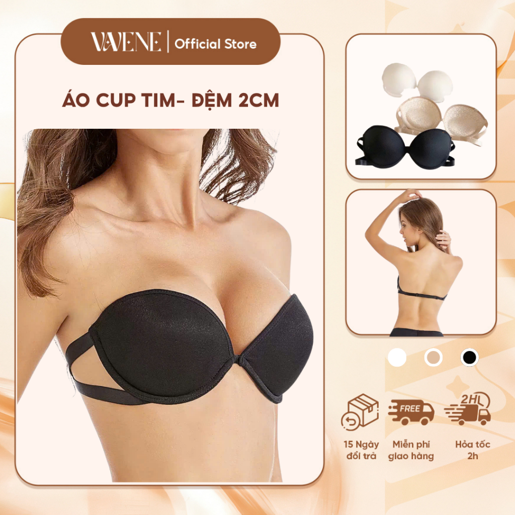 [Tặng dây trong] Áo lót Vanvene, áo cup AC404 đệm tim k dây nâng ngực có gọng