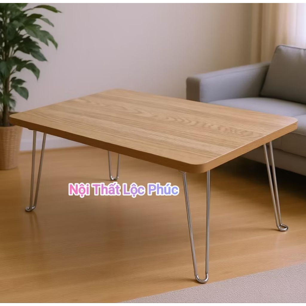 Bàn Gấp Vân Gỗ Cao Cấp Dài 60cm Rộng 40cm – Bàn Học, Bàn Làm Việc Gấp Gọn – Chân Bóp