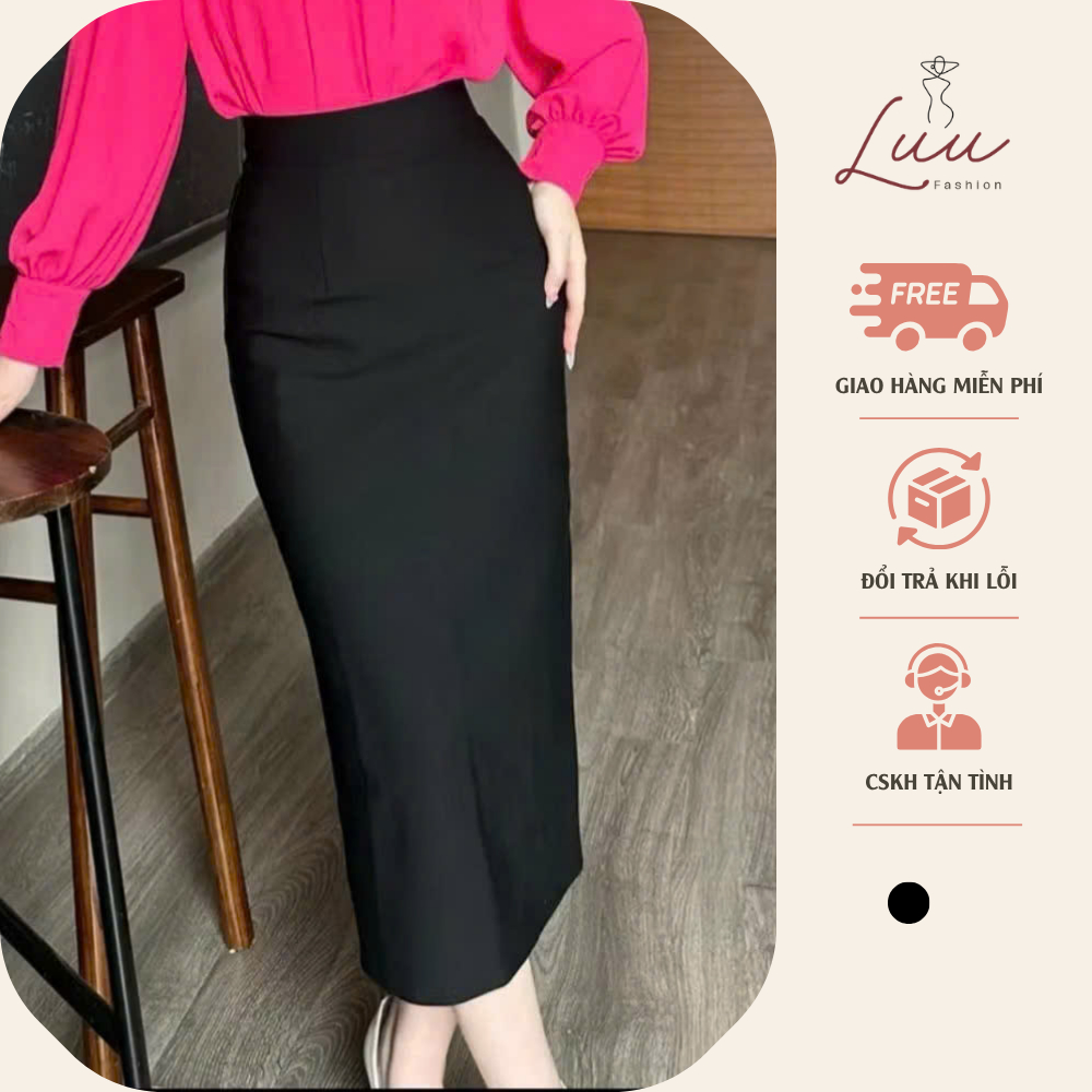 Chân váy bút chì UMI Hàn dài 80-90cm có túi chéo 2 bên - Luu fashion