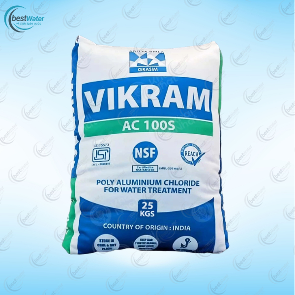 PAC Ấn Độ Vikram - Poly Aluminium Chloride (25kg/bao) - PAC chất trợ lắng xử lý nước