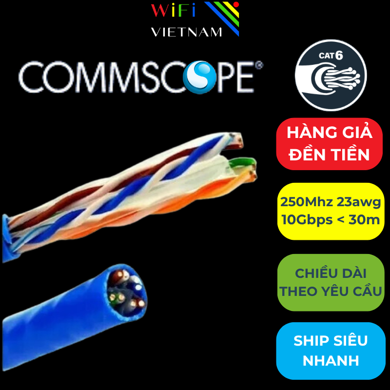 (Chính hãng) Cáp mạng Cat6 UTP 23AWG 10Gbs Commscope AMP Siemon LS