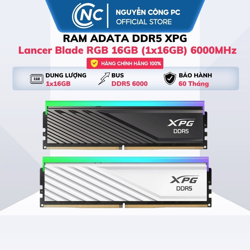 RAM DESKTOP ADATA DDR5 XPG Lancer Blade RGB 16GB (1x16GB) 6000MHz - HÀNG CHÍNH HÃNG - BH 60 THÁNG