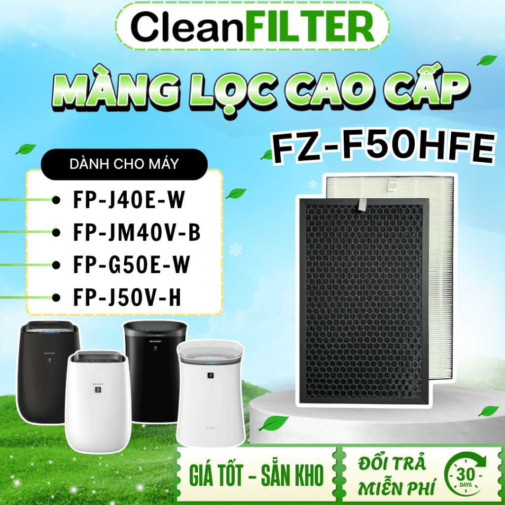 Màng Lọc Không Khí : FZ-F50HFE, FP-J40E, JM40V, G50E, J50V, GM50E, F40E,. Màng Bắt Muỗi