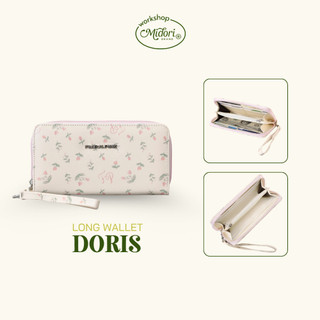Ví Dài Cầm Tay DORIS Da PU Bóp Quai Xách Đựng Tiền Thẻ Nam Nữ Nhiều Ngăn | Mi Midori