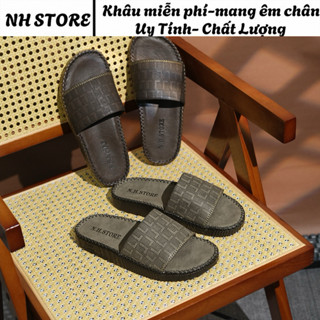 Dép Nam Quai Da Mới 2025, Dép Quai Ngang Cao Cấp, Đế Cao Su Chống Trơn Trượt, Đi Mưa Đi Nước Vô Tư, Kiểu Dáng Sang Trọng