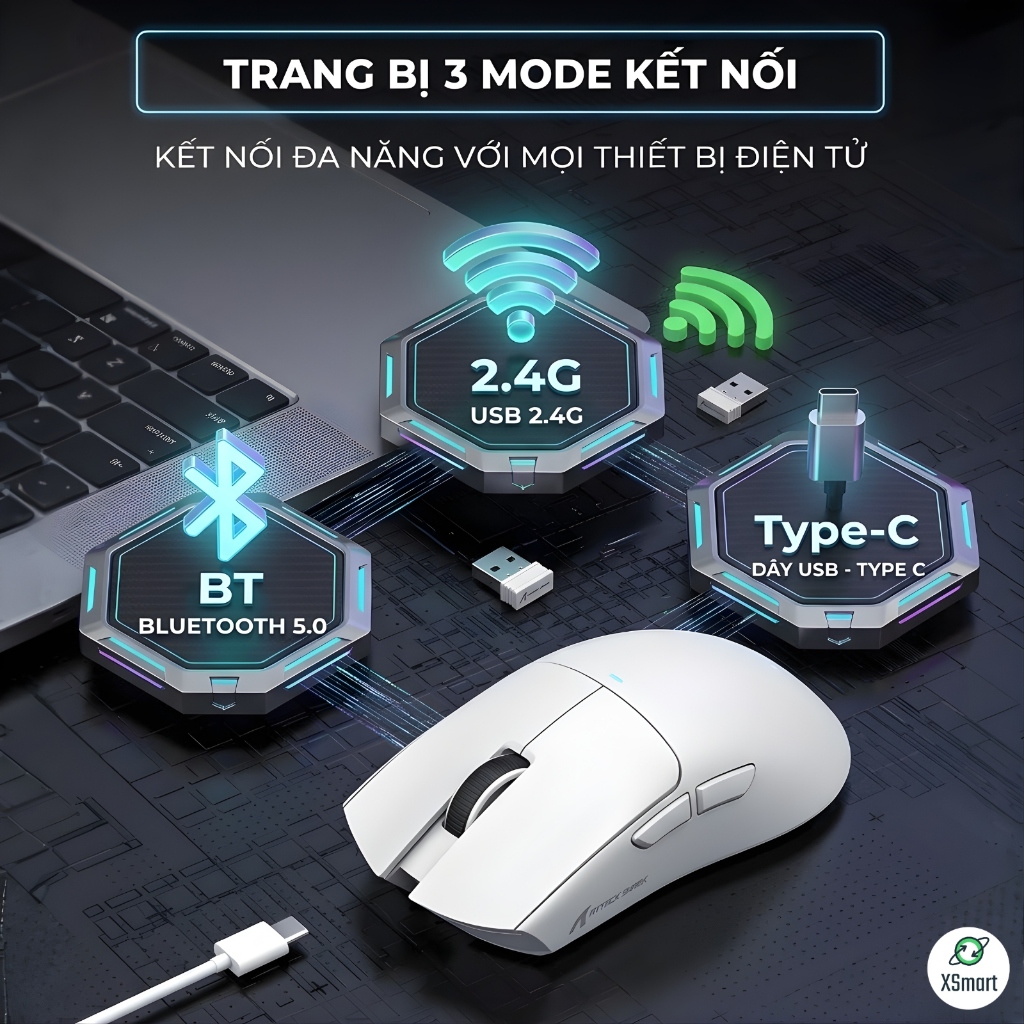 Chuột Gaming Không Dây Attack Shark X11SE 3 Mode Kết Nối Chip PAW3311 22000 DPI Pin Sạc Switch Huano | BigBuy360 - bigbuy360.vn