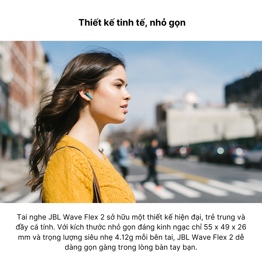 Tai Nghe Bluetooth JBL Wave Flex 2 TWS - Âm Thanh Siêu Bass - Kháng Nước IP54 - Pin 10 Giờ - 4 Micro - Bluetooth 5.3 | BigBuy360 - bigbuy360.vn