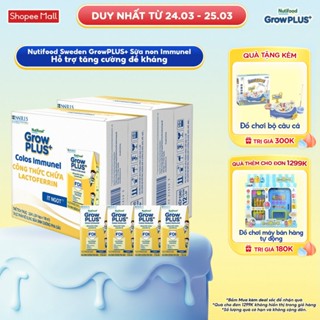 Combo 2 Thùng 24 hộp Sữa Bột Pha Sẵn Nutifood Sweden GrowPLUS+ Sữa Non Immunel hộp 110 ml (Bao bì tuỳ lô hàng)