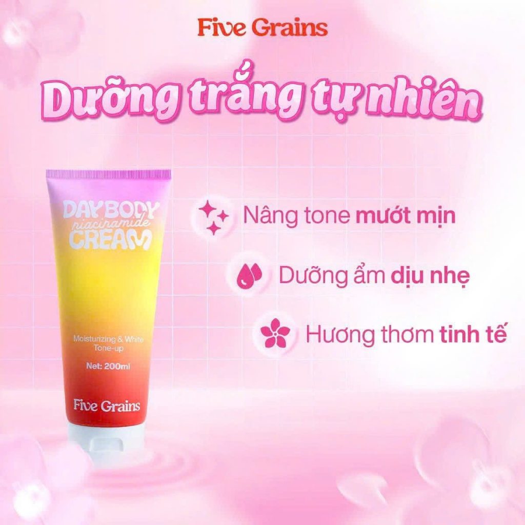 Kem body siêu nâng tone Five Grains