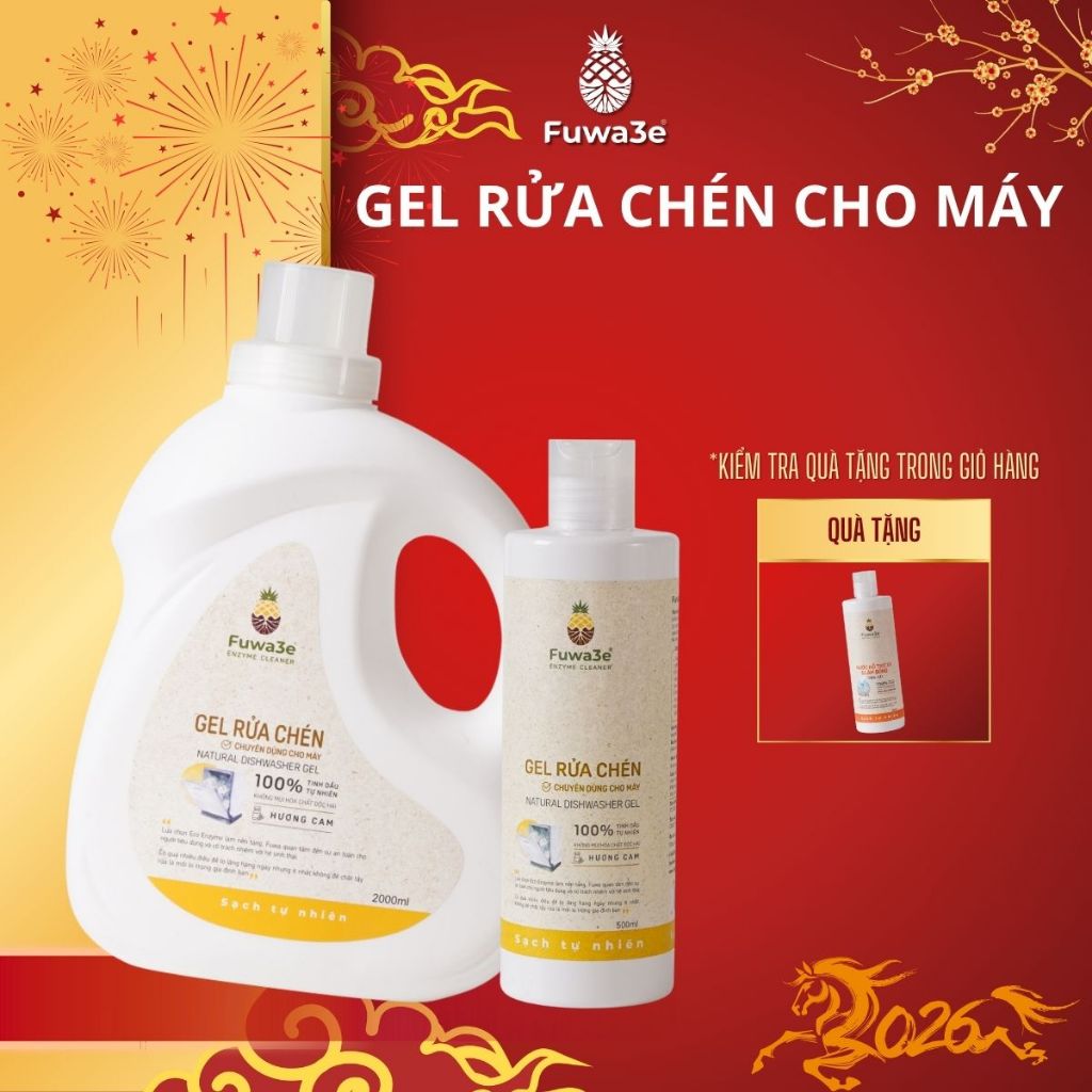 Nước Rửa Chén Cho Máy Rửa Chén Bát Fuwa3e Hữu Cơ Sinh Học Dạng Gel 2L