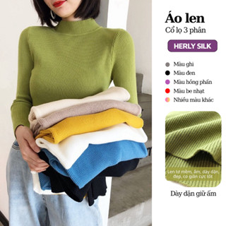 Áo len tăm nữ cổ lọ 3 phân trơn ôm body mềm mịn co giãn loại 1 nhiều màu dễ phối đồ hàng Quảng Châu AL01