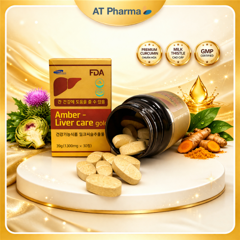 Viên uống hỗ trợ giải rượu & bảo vệ gan Hàn Quốc Amber Liver Care Gold