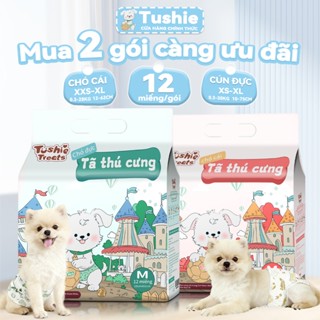 【2 gói】Tushie Treats Tã dùng một lần cho chó cưng dành cho chó cái và đực,Siêu thấm hút, mềm mại và thoáng khí