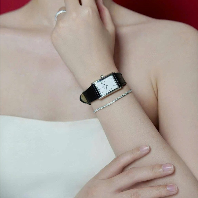 [Authentic] Đồng Hồ Nữ DW Bound Black Crocodile Silver Chính Hãng DW's Watch Saigon