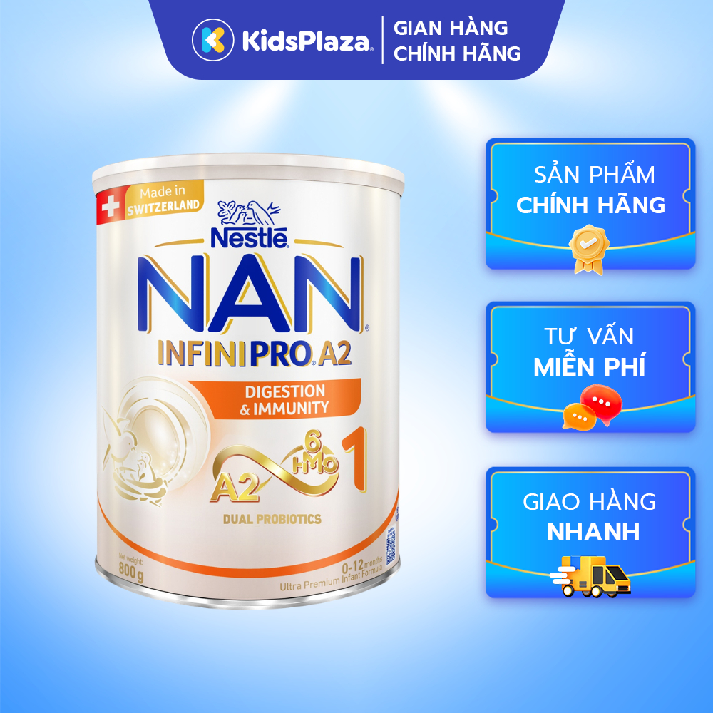 Sữa Nan InfiniPro A2 6HMO số 1 800g cho bé 0-12 tháng tuổi