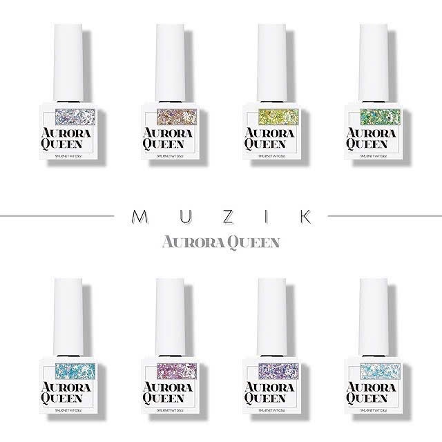Sơn gel móng tay kim tuyến AURORA QUEEN MUZIK 9ml