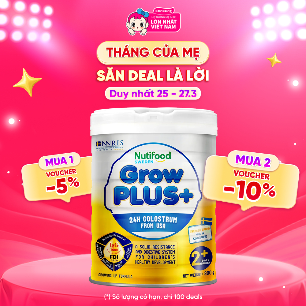 SPDD GrowPLUS+  Sữa Non (Vàng) 2+ tuổi, 800g