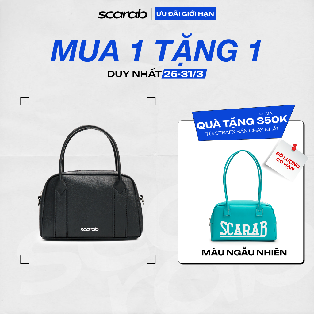 Túi xách đeo chéo màu đen SCARAB ARIES CORE BAG thời trang nam nữ đựng vừa điện thoại, ví tiền, đồ t