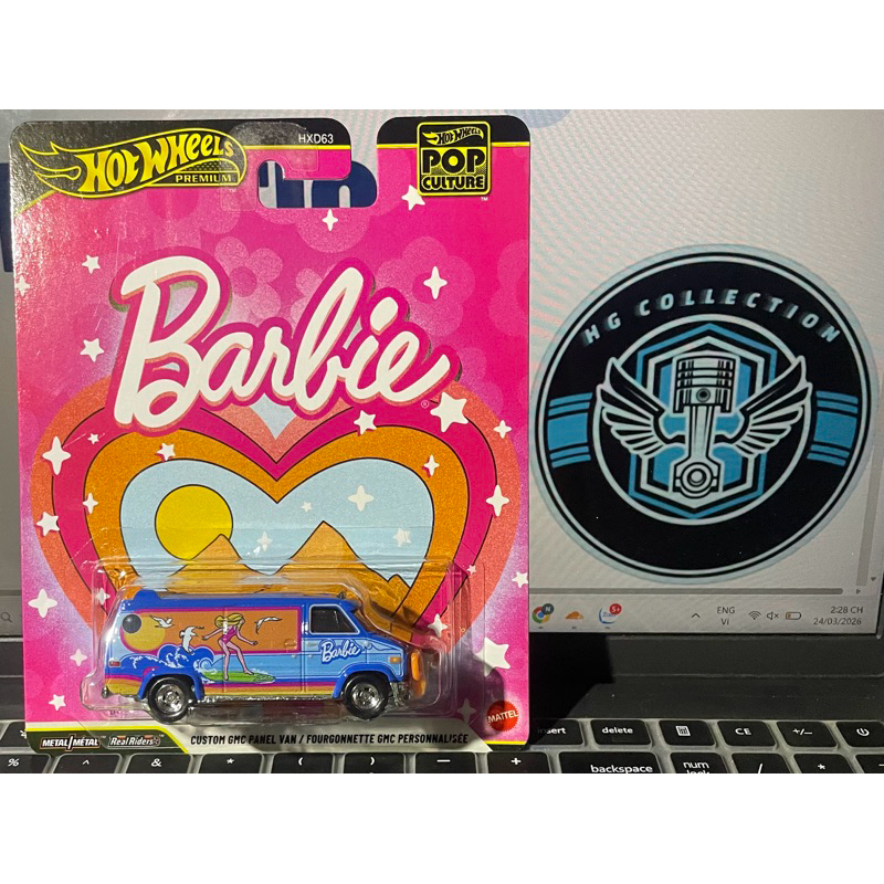 Xe mô hình Hot Wheels Premium Pop Culture: Barbie Custom GMC Panel Van