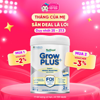 Sản phẩm dinh dưỡng công thức GrowPLUS+ 2+ (Bạc), 800g ( trên 2 tuổi)