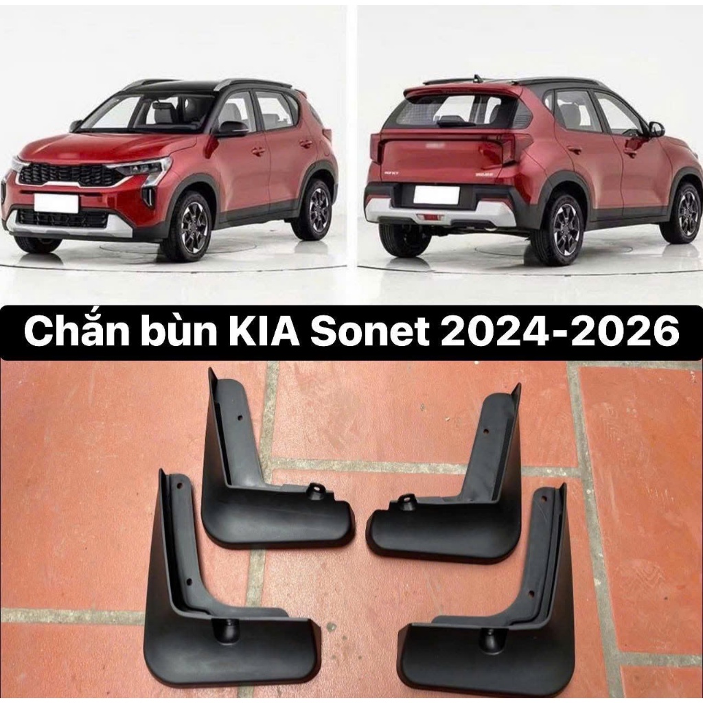 Chắn Bùn KIA Sonet 2024 - 2026. Bộ 4 Chiếc Chất Liệu Nhựa Dẻo Cao Cấp ( kèm ốc vít)