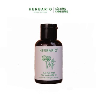 Minisize  - Sữa rửa mặt Rau má & Diếp cá herbario 50ml Sạch mụn giảm dầu thuần chay